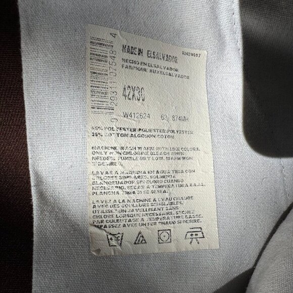 Dickies Vintage Mens Brown Cotton Blend Flat Front Uniform Work Pants 42x27 - Picture 2 of 9